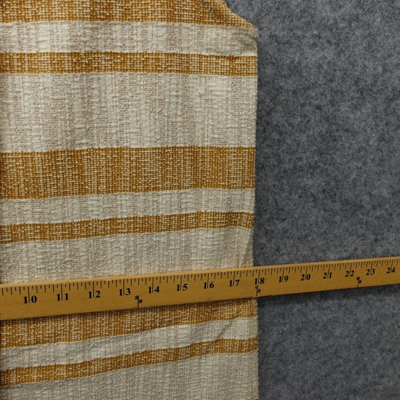 Button Front Pinafore Dress Women XS 2 Cream Yellow Tweed Stripe MOD Shift MANGO - Picture 5 of 11